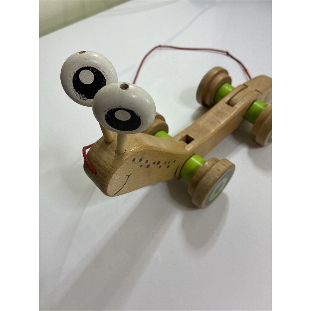Hape Walk-A-Long Wooden Pull Toy / Toddler Walking Toy Natural Wood